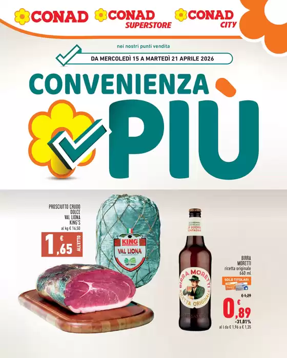 Volantino Conad Superstore a San Giovanni | Convenienza più | 2026-04-15T00:00:00.000Z - 2026-04-21T00:00:00.000Z