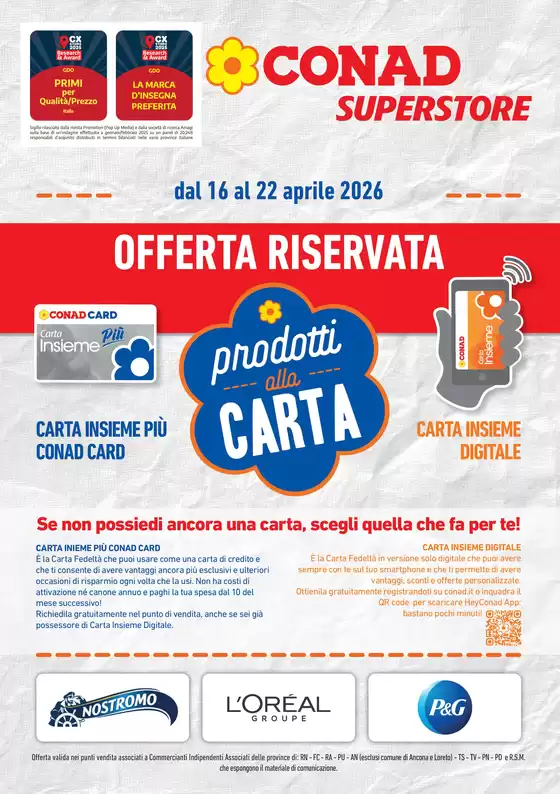 Volantino Conad Superstore | PRODOTTI ALLA CARTA | 2026-04-16T00:00:00.000Z - 2026-04-22T00:00:00.000Z