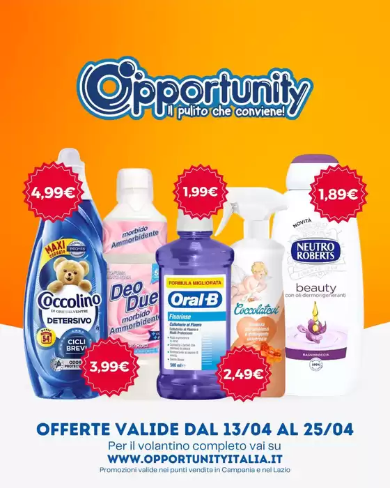 Volantino Opportunity Shop a Palermo | Offerte valide dal 13.04 al 25.04 | 2026-04-13T00:00:00.000Z - 2026-04-25T00:00:00.000Z