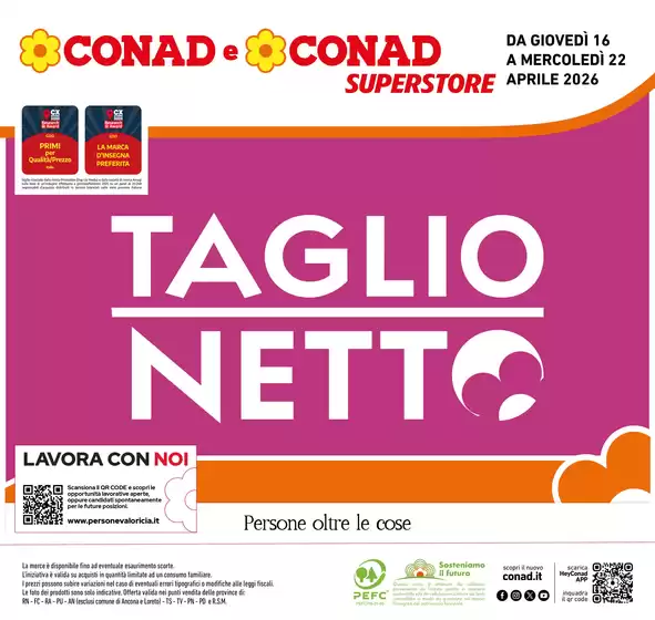 Volantino Conad Superstore a Chiaravalle | Taglio Netto | 2026-04-16T00:00:00.000Z - 2026-04-22T00:00:00.000Z