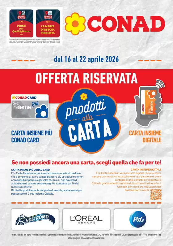 Volantino Conad a Grezzago | PRODOTTI ALLA CARTA | 2026-04-16T00:00:00.000Z - 2026-04-22T00:00:00.000Z
