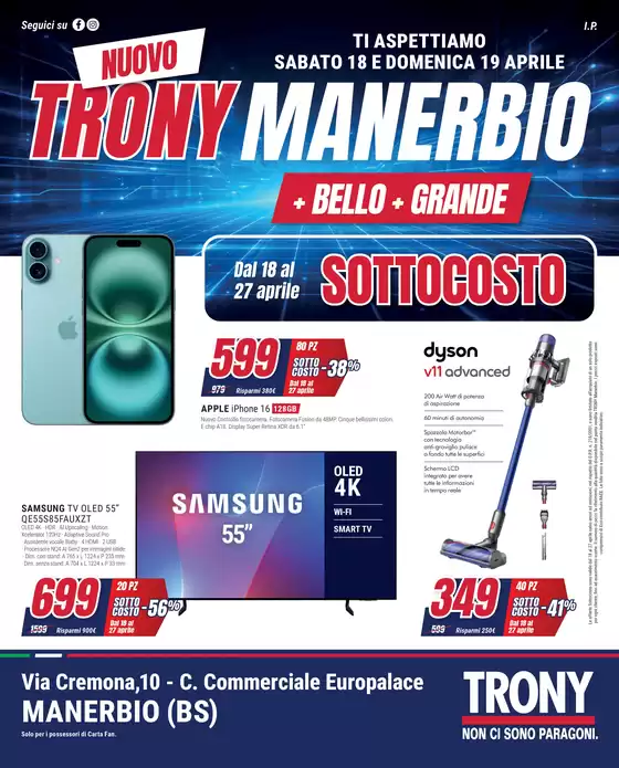 Volantino Trony | Sottocosto | 2026-04-18T00:00:00.000Z - 2026-04-27T00:00:00.000Z