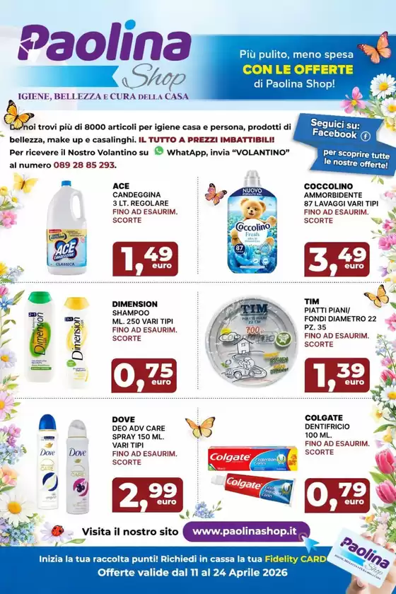 Volantino Paolina Shop | Offerte valide dal 11 al 24 aprile  | 2026-04-11T00:00:00.000Z - 2026-04-24T00:00:00.000Z