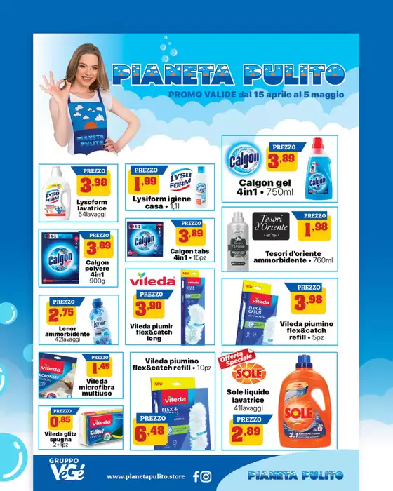 Volantino Pianeta Pulito | Promo valide dal 15 aprile al 5 maggio | 2026-04-15T00:00:00.000Z - 2026-05-05T00:00:00.000Z