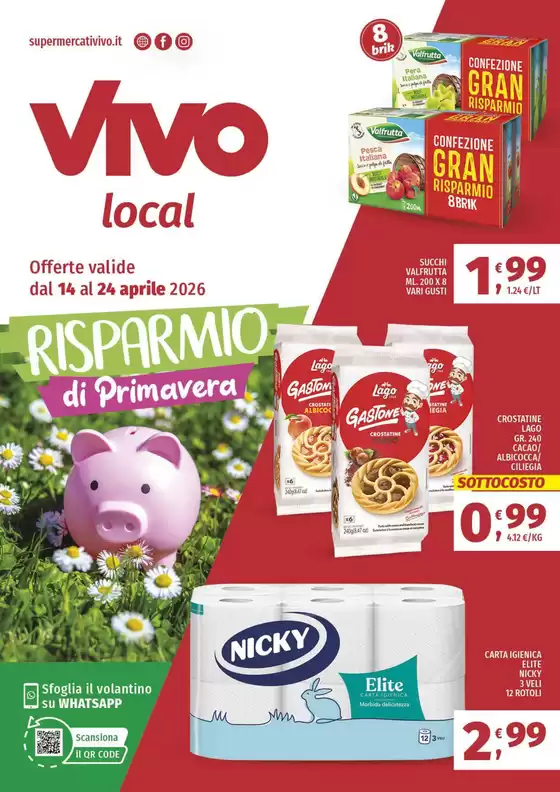 Volantino Vivo Supermercati | Risparmio di primavera | 2026-04-14T00:00:00.000Z - 2026-04-24T00:00:00.000Z