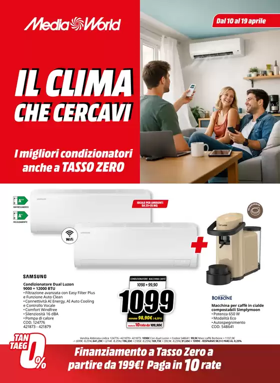 Volantino MediaWorld | Il clima che cercavi | 2026-04-10T00:00:00.000Z - 2026-04-19T00:00:00.000Z