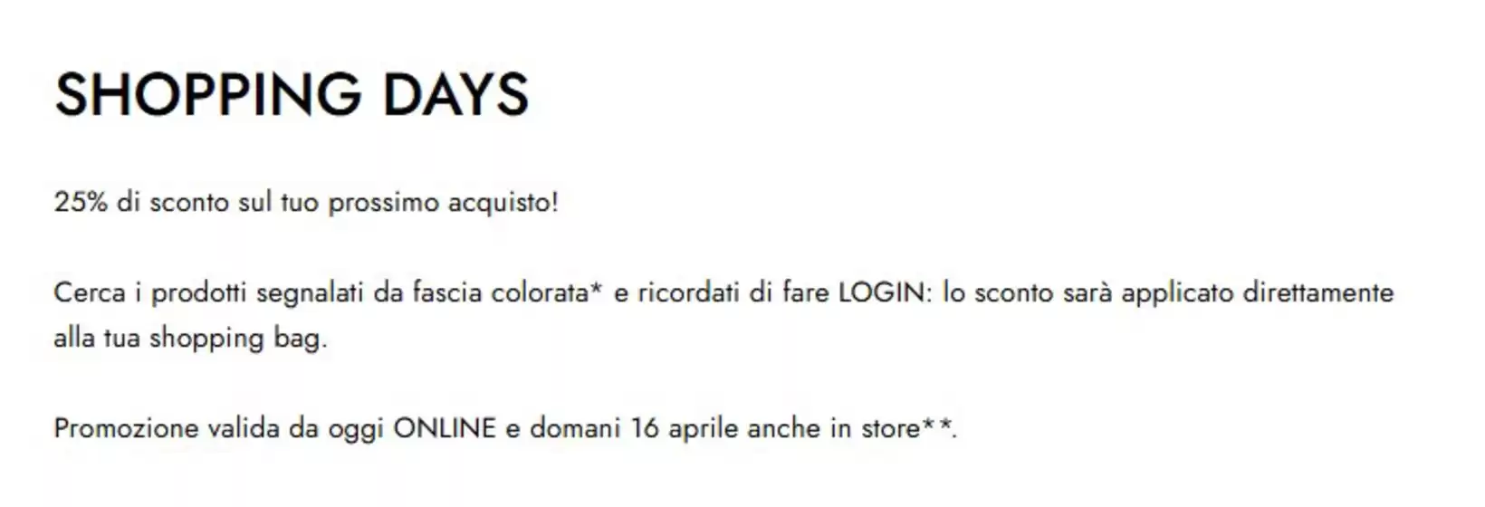 Volantino La Rinascente a Verona | Shopping days | 2026-04-15T00:00:00.000Z - 2026-04-16T00:00:00.000Z
