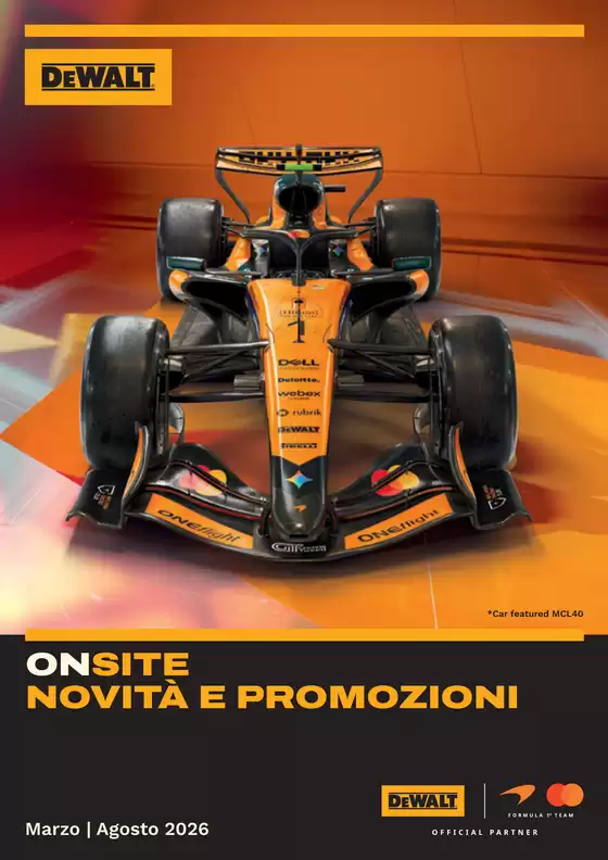 Volantino Dewalt | Onsite novita e promozioni | 2026-04-15T00:00:00.000Z - 2026-08-31T00:00:00.000Z
