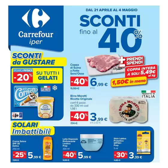 Volantino Carrefour Ipermercati | Sconti fino al 40% | 2026-04-21T00:00:00.000Z - 2026-05-04T00:00:00.000Z