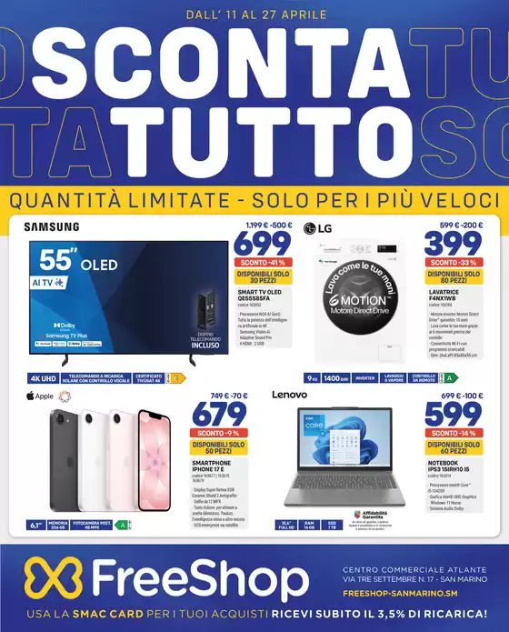 Volantino Freeshop a Pescocostanzo | Sconta tutto  | 2026-04-11T00:00:00.000Z - 2026-04-27T00:00:00.000Z