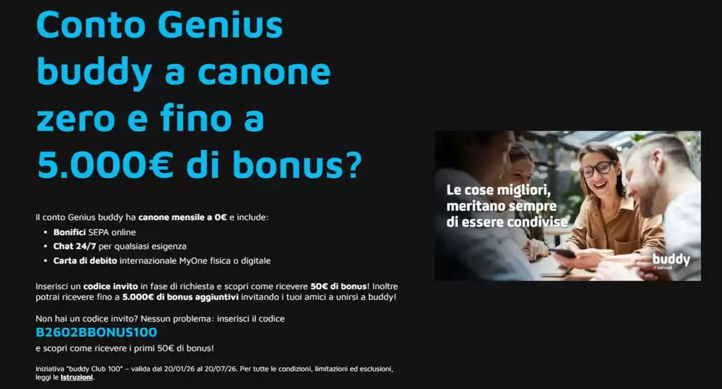 Volantino UniCredit a Prezza | Conto genius | 2026-04-17T00:00:00.000Z - 2026-07-20T00:00:00.000Z