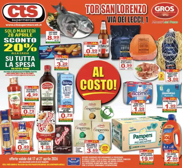 Volantino CTS Supermercati | Al costo | 2026-04-17T00:00:00.000Z - 2026-04-27T00:00:00.000Z