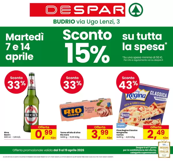 Volantino Despar | Sconto 15% | 2026-04-17T00:00:00.000Z - 2026-04-19T00:00:00.000Z