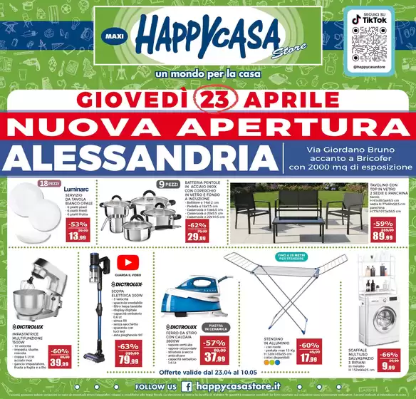 Volantino Happy Casa Store | Nuova apertura Alessandria | 2026-04-23T00:00:00.000Z - 2026-05-07T00:00:00.000Z
