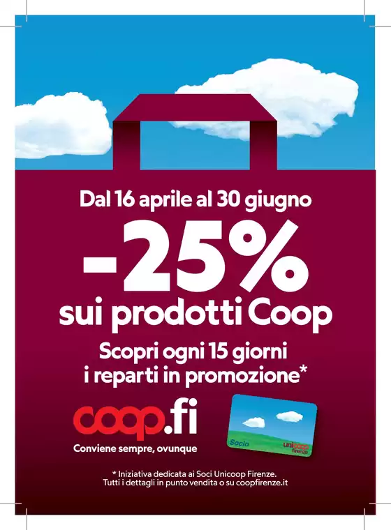 Volantino Coop | -25% sui prodotti coop | 2026-04-17T00:00:00.000Z - 2026-06-30T00:00:00.000Z