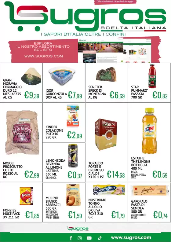 Volantino SuGros | I sapori d'italia oltre i confini | 2026-04-19T00:00:00.000Z - 2026-05-09T00:00:00.000Z