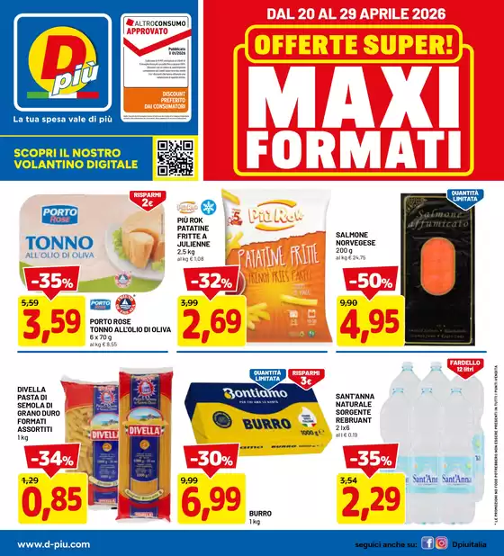 Volantino Dpiu | Offerte super! Maxi formati | 2026-04-20T00:00:00.000Z - 2026-04-29T00:00:00.000Z