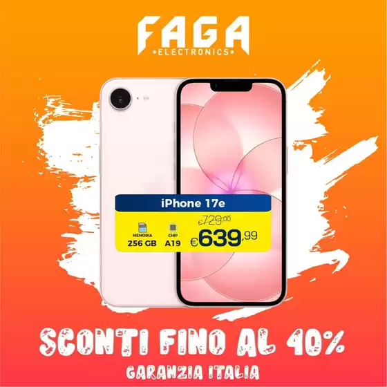 Volantino Faga Electronics a Bossolasco | Sconti fino al 40% | 2026-04-21T00:00:00.000Z - 2026-05-05T00:00:00.000Z