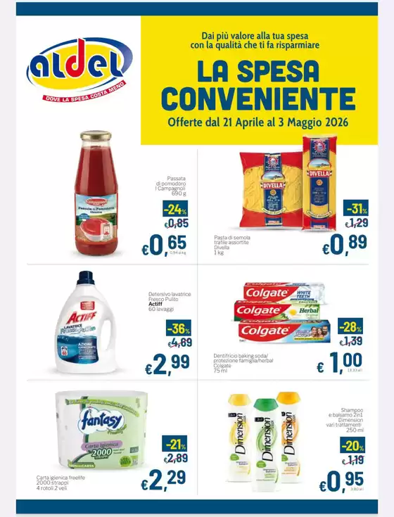 Volantino Aldel Discount a Montecampione | La spesa conveniente  | 2026-04-21T00:00:00.000Z - 2026-05-03T00:00:00.000Z