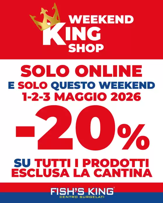 Volantino Fish's King a Brandizzo | Solo Online | 2026-05-01T00:00:00.000Z - 2026-05-03T00:00:00.000Z