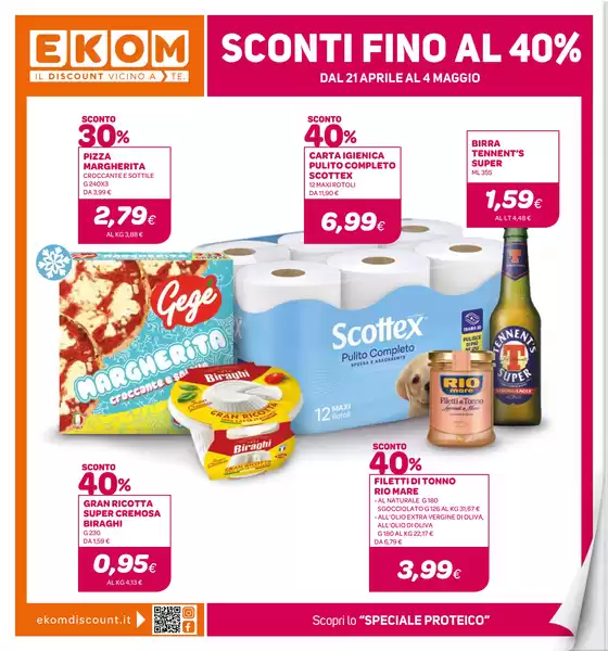 Volantino Ekom | SCONTI FINO AL 40% | 2026-04-21T00:00:00.000Z - 2026-05-04T00:00:00.000Z