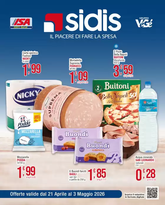 Volantino Sidis | Il piacere di fare la spesa | 2026-04-21T00:00:00.000Z - 2026-05-03T00:00:00.000Z