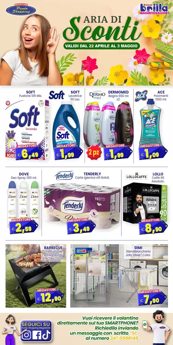 Volantino Punto Shopping Megastore a Borgomaro | Aria di sconti | 2026-04-22T00:00:00.000Z - 2026-05-03T00:00:00.000Z