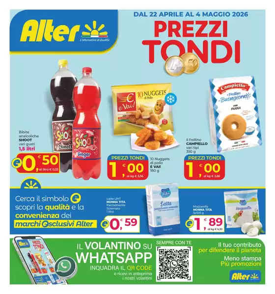 Volantino Alter Discount | Prezzi tondi  | 2026-04-22T00:00:00.000Z - 2026-05-04T00:00:00.000Z