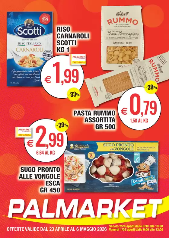 Volantino Palmarket a Mombaruzzo | Offerte valide  | 2026-04-23T00:00:00.000Z - 2026-05-06T00:00:00.000Z