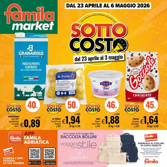 Volantino Famila Market a Mombaruzzo | Sottocosto  | 2026-04-23T00:00:00.000Z - 2026-05-06T00:00:00.000Z