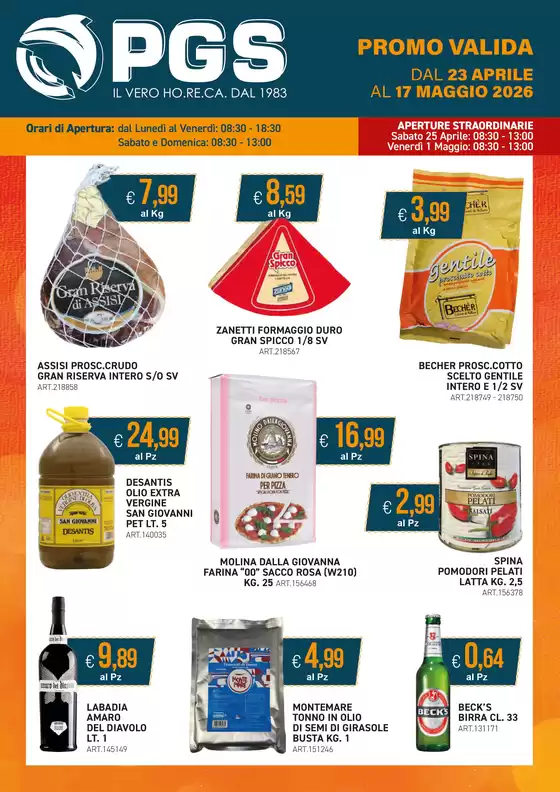 Volantino PGS Cash&Carry | DAL 23 APRILE AL 17 MAGGIO 2026 | 2026-04-23T00:00:00.000Z - 2026-05-17T00:00:00.000Z