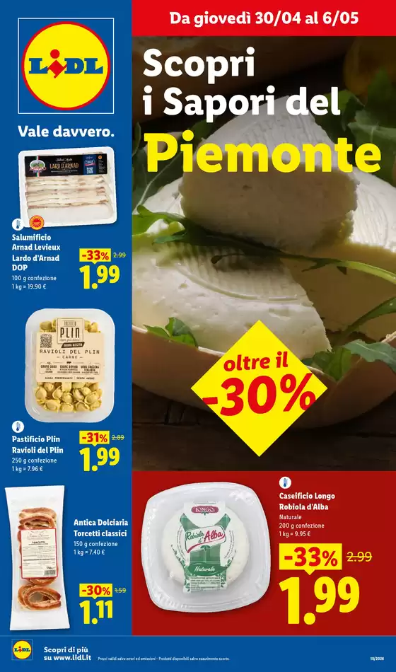 Volantino Lidl | Scopri i Sapori del Piemonte | 2026-04-30T00:00:00.000Z - 2026-05-06T00:00:00.000Z