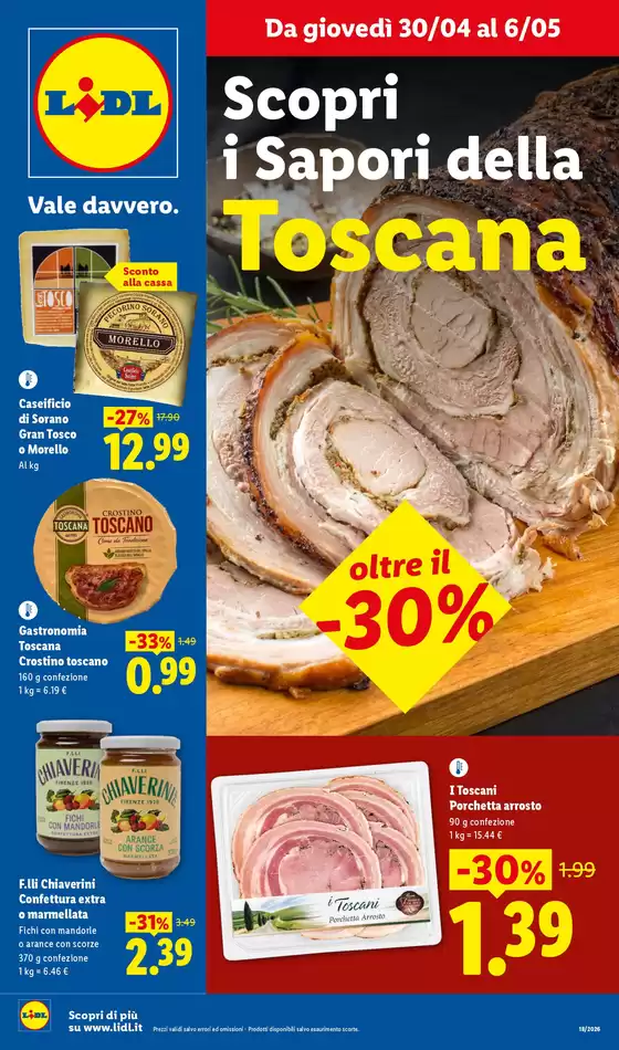 Volantino Lidl | Scopri i Sapori del Toscana | 2026-04-30T00:00:00.000Z - 2026-05-06T00:00:00.000Z