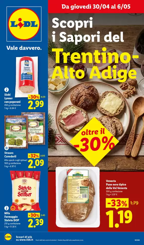 Volantino Lidl | Scopri i Sapori del Trentino- Alto Adige | 2026-04-30T00:00:00.000Z - 2026-05-06T00:00:00.000Z