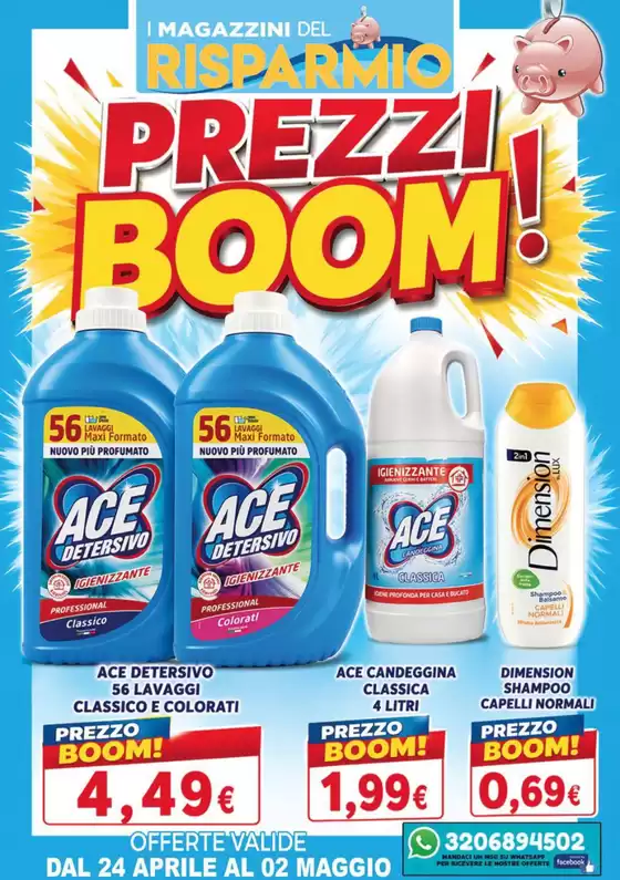 Volantino Magazzini del Risparmio | Prezzi boom! | 2026-04-24T00:00:00.000Z - 2026-05-02T00:00:00.000Z