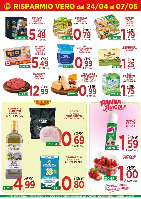 Volantino Jero Market | RISPARMIO VERO dal 24/04 al 07/05 | 2026-04-24T00:00:00.000Z - 2026-05-07T00:00:00.000Z