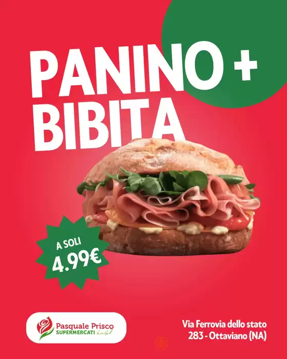 Volantino Supermercati Prisco | Panino + Bibita | 2026-04-24T00:00:00.000Z - 2026-04-26T00:00:00.000Z
