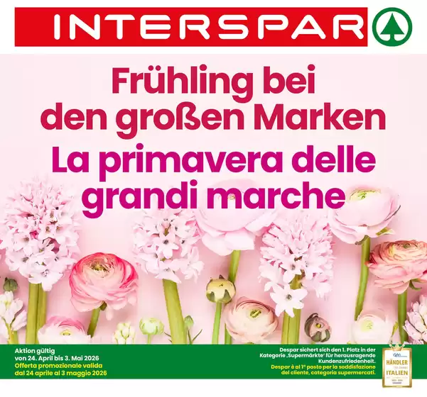 Volantino Interspar | La primavera delle grandi marche | 2026-04-24T00:00:00.000Z - 2026-05-03T00:00:00.000Z