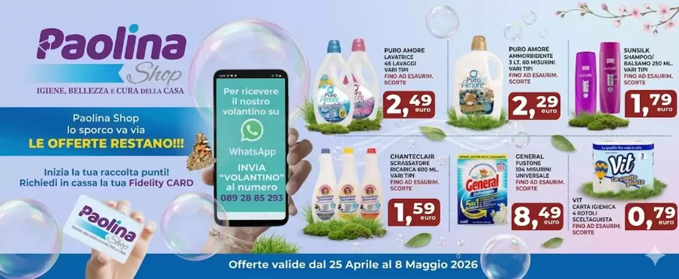 Volantino Paolina Shop | Offerte valide dal 25 aprile al 8 maggio | 2026-04-25T00:00:00.000Z - 2026-05-08T00:00:00.000Z