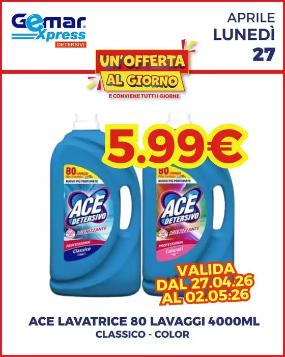 Volantino Gemar Detersivi a Pietrafitta | Un offerta al giorno | 2026-04-27T00:00:00.000Z - 2026-05-02T00:00:00.000Z