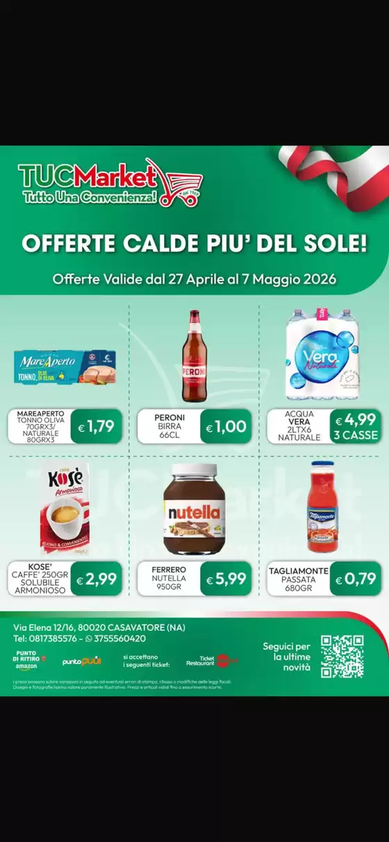 Volantino Tuc Market | Offerte calde piu' del sole! | 2026-04-27T00:00:00.000Z - 2026-05-07T00:00:00.000Z