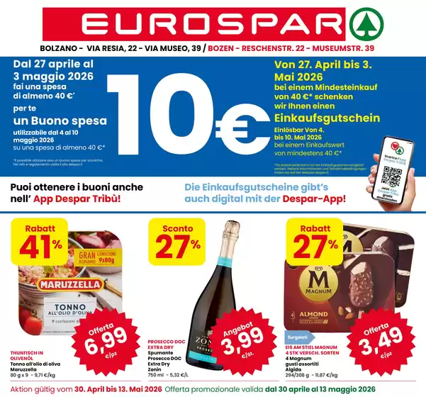 Volantino Eurospar | Offerte  | 2026-04-27T00:00:00.000Z - 2026-05-13T00:00:00.000Z