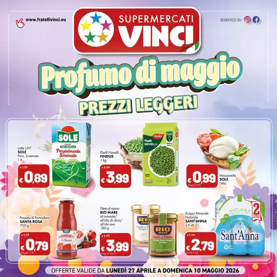 Volantino Supermercati Vinci | Profumo di maggio | 2026-04-27T00:00:00.000Z - 2026-05-10T00:00:00.000Z