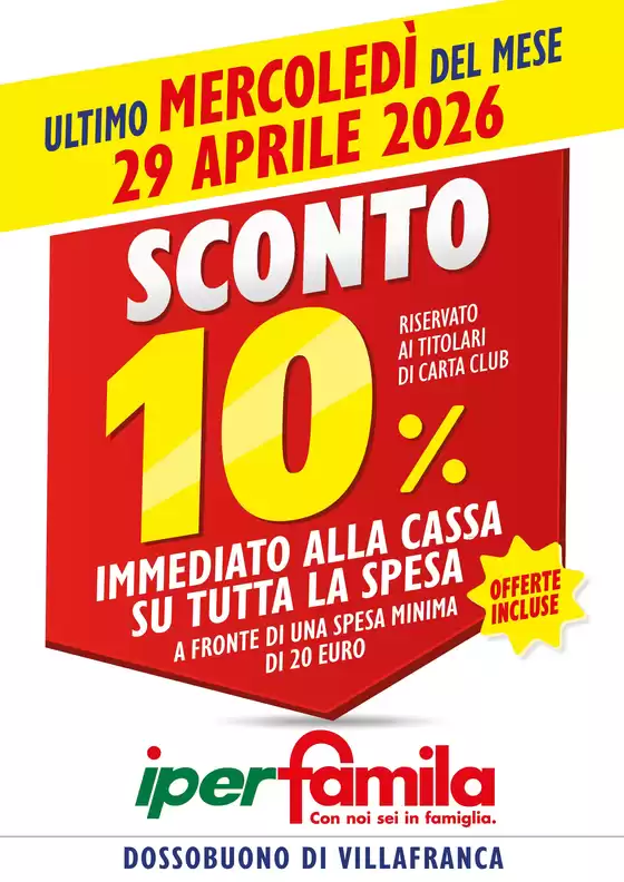 Volantino Iperfamila a Salcedo | SCONTO 10% | 2026-04-29T00:00:00.000Z - 2026-04-29T00:00:00.000Z