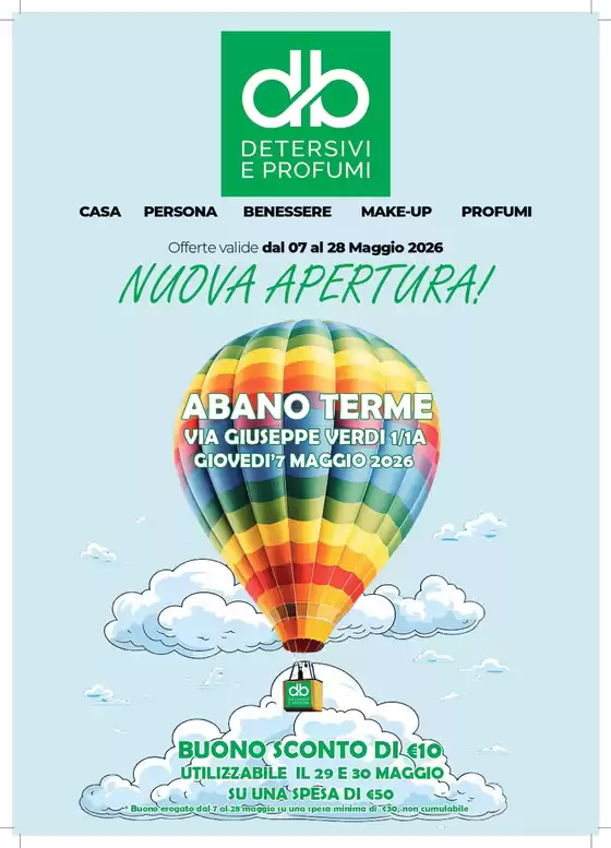 Volantino DB detersivi | Nuova apertura! | 2026-05-07T00:00:00.000Z - 2026-05-28T00:00:00.000Z