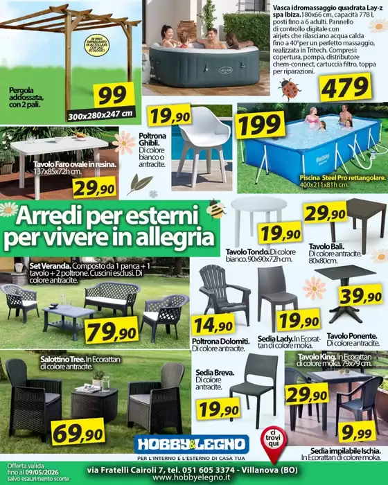 Volantino Hobby & Legno | Arredi per esterni per vivere in allegria | 2026-04-28T00:00:00.000Z - 2026-05-09T00:00:00.000Z