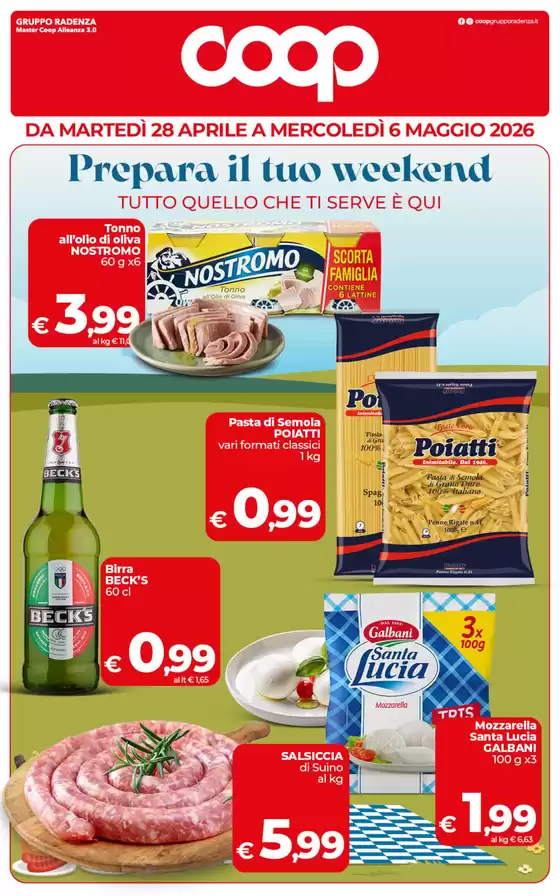 Volantino Coop | Prepara il tuo weekend | 2026-04-28T00:00:00.000Z - 2026-05-06T00:00:00.000Z