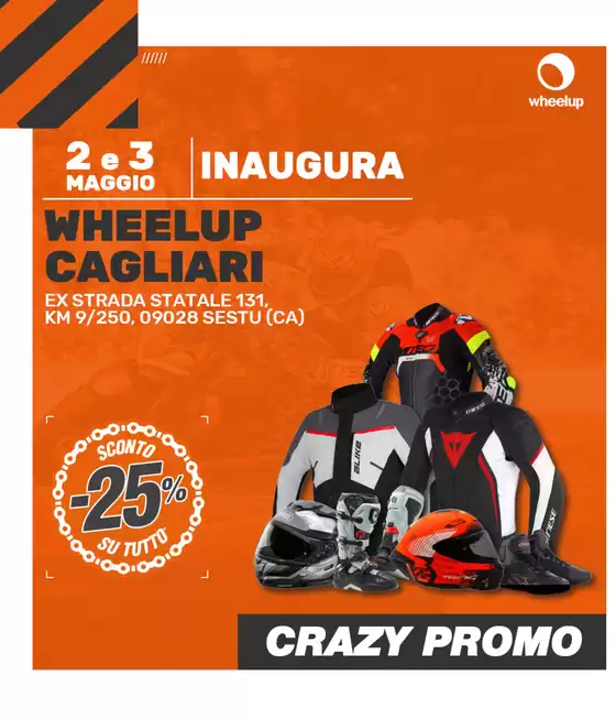 Volantino Wheelup | Sconto -25% su tutto | 2026-05-02T00:00:00.000Z - 2026-05-03T00:00:00.000Z