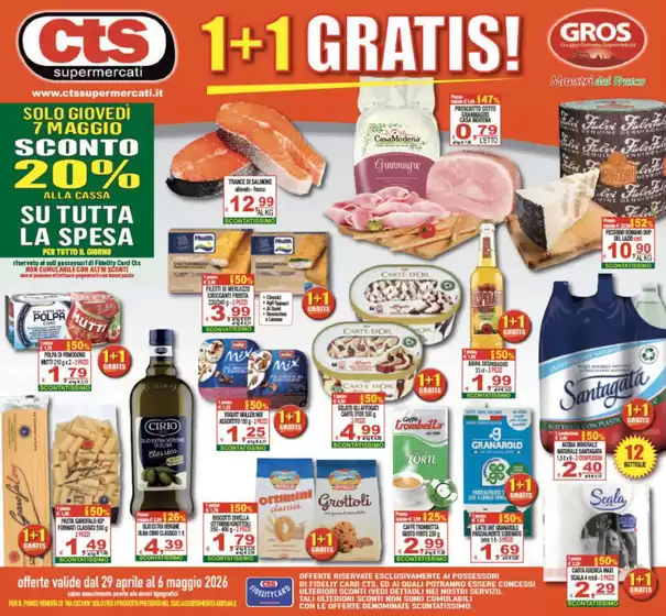 Volantino CTS Supermercati a San Marzano sul Sarno | 1+1 gratis | 2026-04-29T00:00:00.000Z - 2026-05-06T00:00:00.000Z