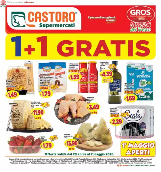 Volantino Il Castoro a Treviolo | 1+1 gratis | 2026-04-29T00:00:00.000Z - 2026-05-07T00:00:00.000Z